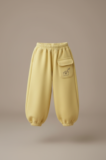 Pantalon Cargo Jaune Ample Molleton Maison Enfant - vue 3