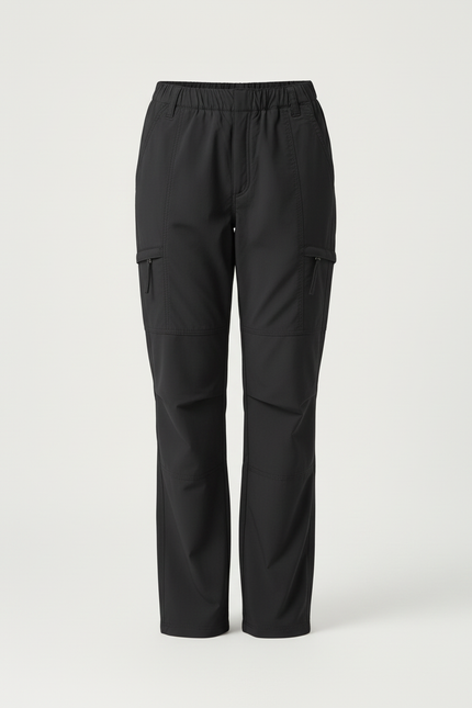 Pantalon Cargo Femme Noir Droit - Polyester - vue 3