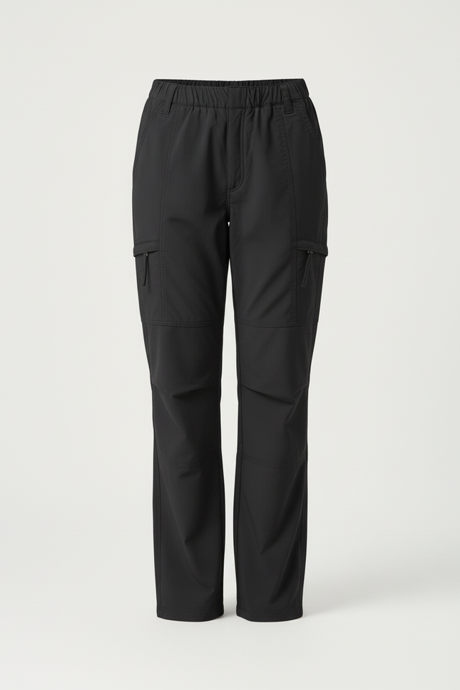 Pantalon Cargo Femme Noir Droit - Polyester - vue 3