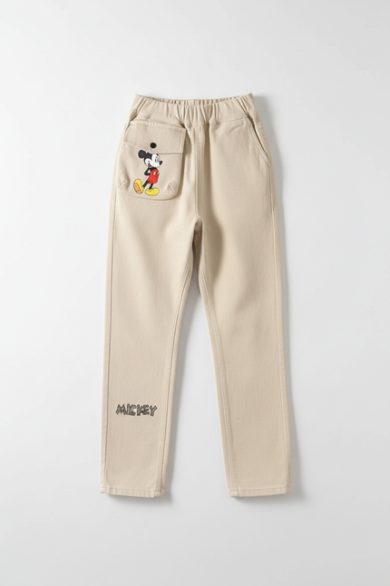 Pantalon Cargo Beige Mickey Coton Décontracté Enfant - vue 2
