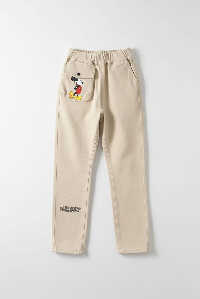 Pantalon Cargo Beige Mickey Coton Décontracté Enfant - vue 2