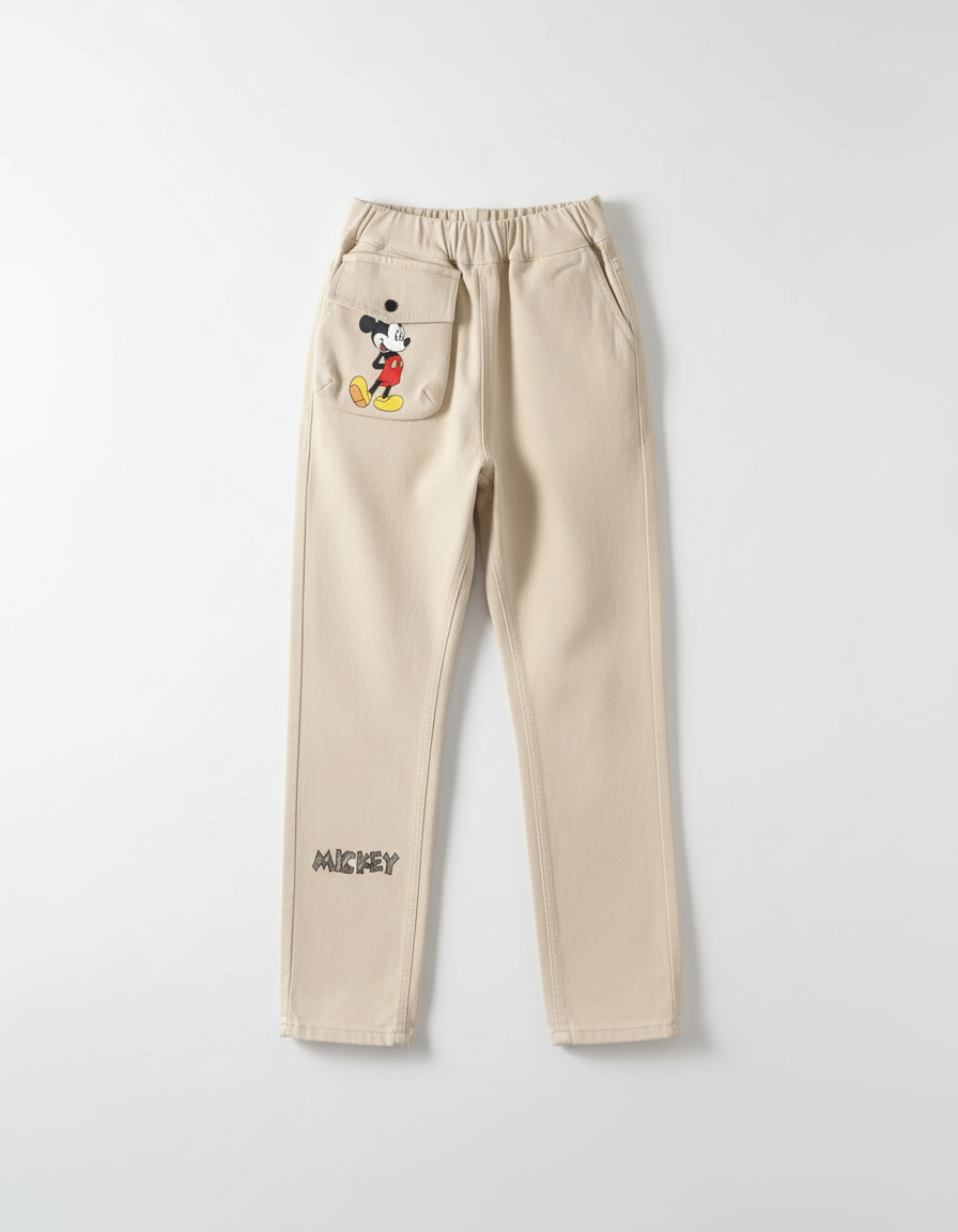 Pantalon Cargo Beige Mickey Coton Décontracté Enfant - vue 2