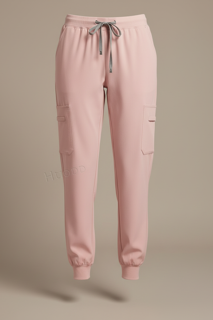 Pantalon Cargo Rose Clair Fluide Jogger Femme - Polyester - vue 3