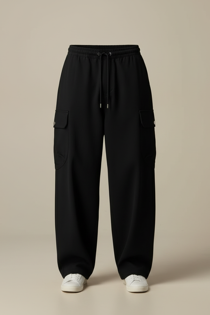 Pantalon Cargo Noir Large - Polyester - vue 3
