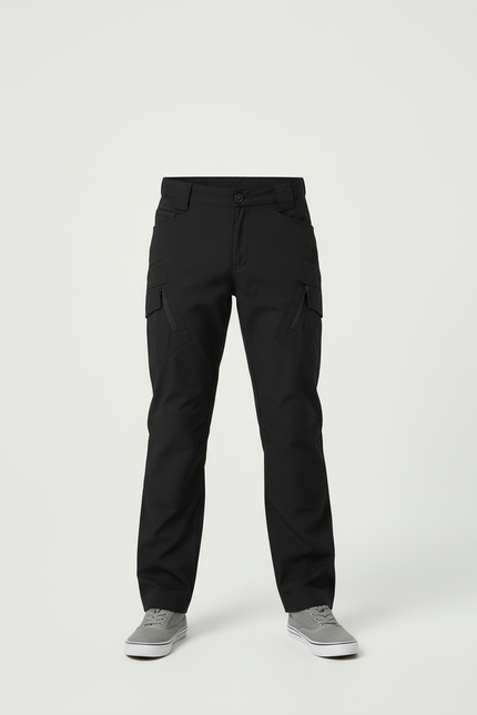 Pantalon Cargo Noir Multipoches Enfant Léger Respirant - Polyester - vue 3