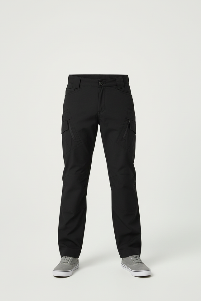 Pantalon Cargo Noir Multipoches Enfant Léger Respirant - Polyester - vue 3