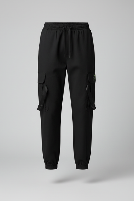 Pantalon Cargo Noir Décontracté Poches Femme - Polyester - vue 3
