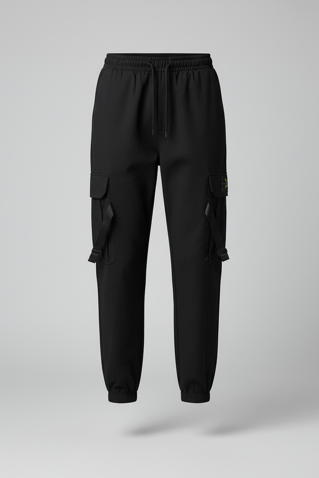 Pantalon Cargo Noir Décontracté Poches Femme - Polyester - vue 3