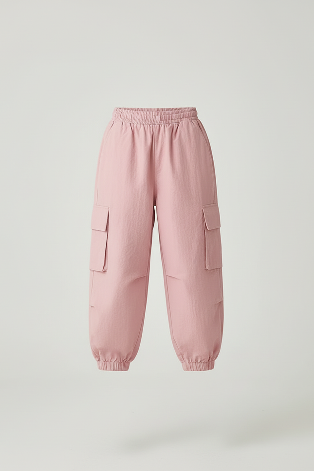 Pantalon Cargo Rose Ample Léger Enfant Décontracté - Coton - vue 3