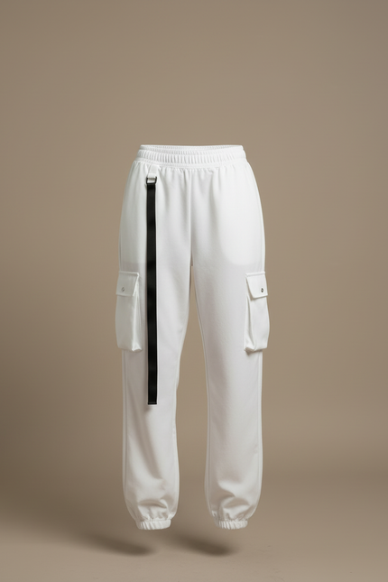 Pantalon Blanc Cargo Femme - Toile - vue 3
