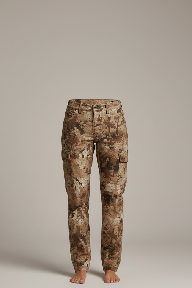 Pantalon Cargo Camouflage Marron Femme Outdoor Décontracté - Toile - vue 3