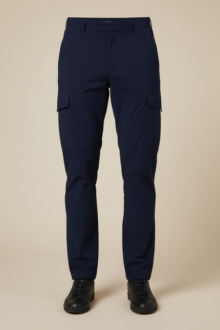 Pantalon Cargo Bleu Marine Homme Décontracté Léger Ceinturé - Polyester - vue 3