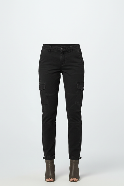 Pantalon Cargo Noir Slim Décontracté Femme - Toile - vue 3