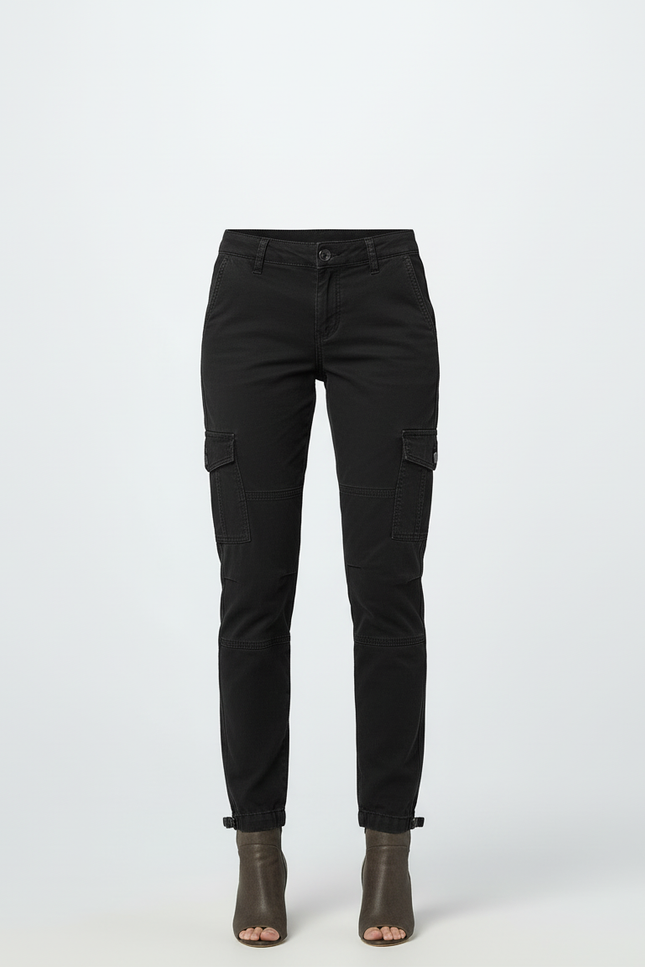 Pantalon Cargo Noir Slim Décontracté Femme - Toile - vue 3